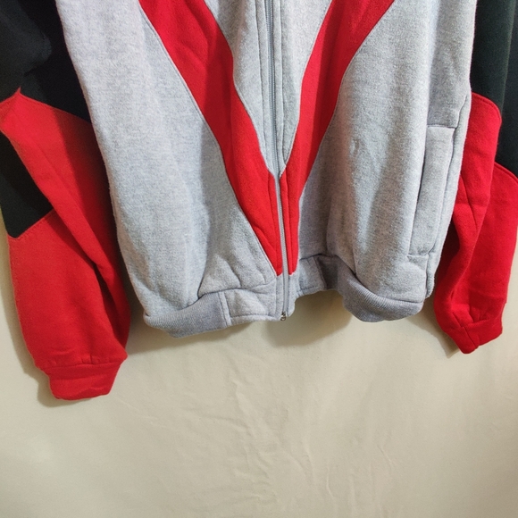 SPALDING Mens Vintage Multicolor Full Zip Color Block Cowl Neck Sweater Jacket M - Picture 4 of 10